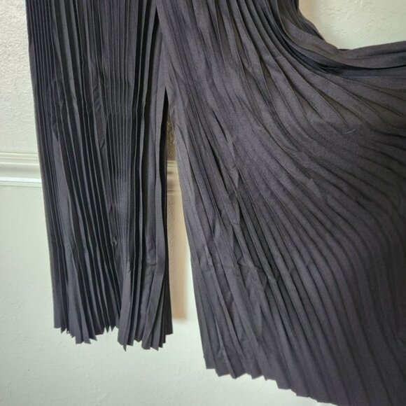 Claude Pleated Palazzo Pants Small Black High Waist Wide Leg New with Tags - Picture 5 of 9